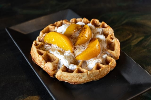 Peach Cobbler Waffle.