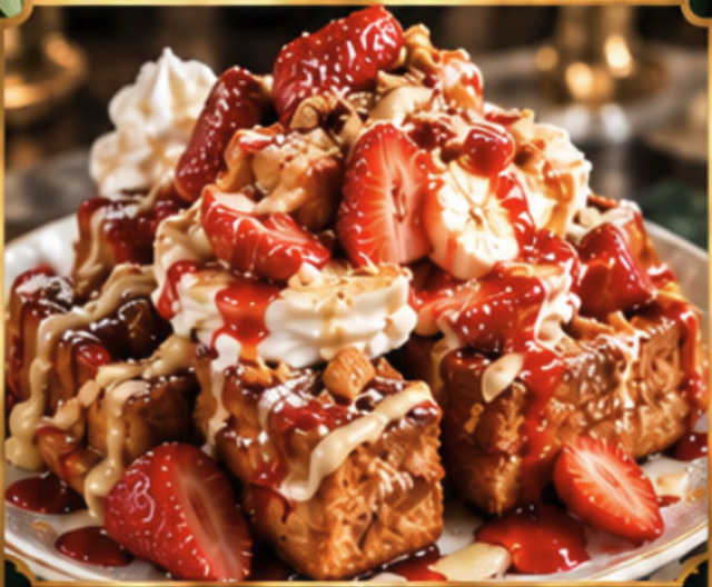 Strawberry Cheesecake French Toast Bites.